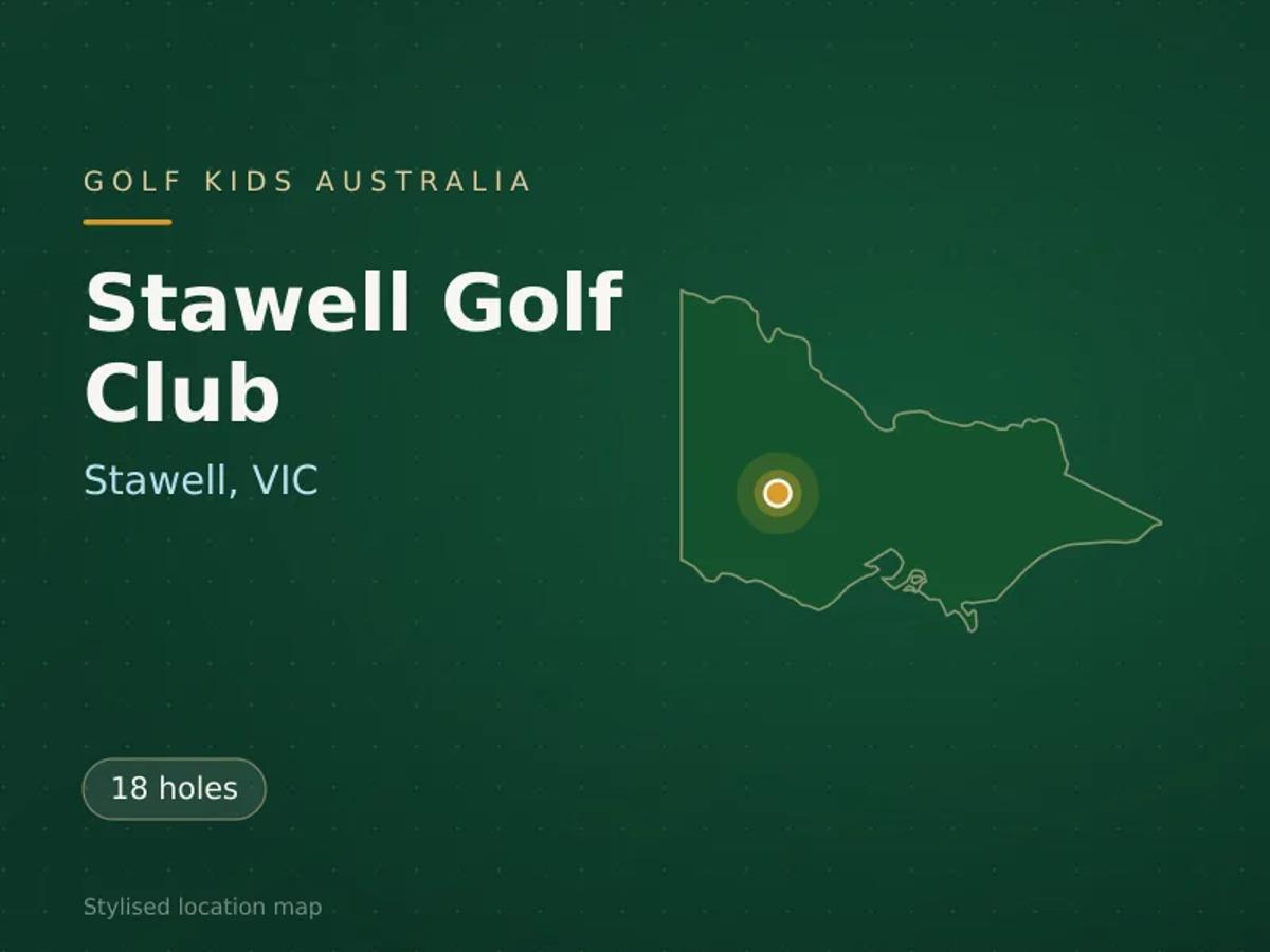 Stylised map showing the location of Stawell Golf Club in Stawell, VIC - not a photograph of the course
