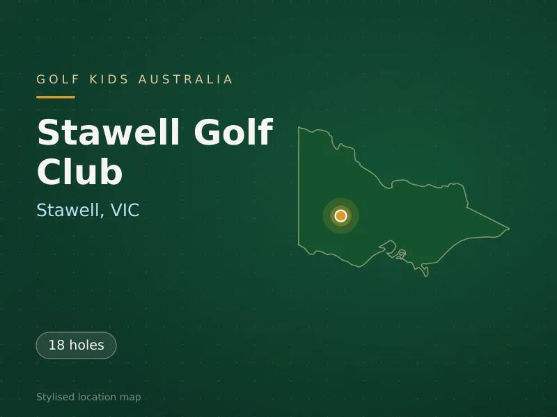 Stylised map showing the location of Stawell Golf Club in Stawell, VIC - not a photograph of the course