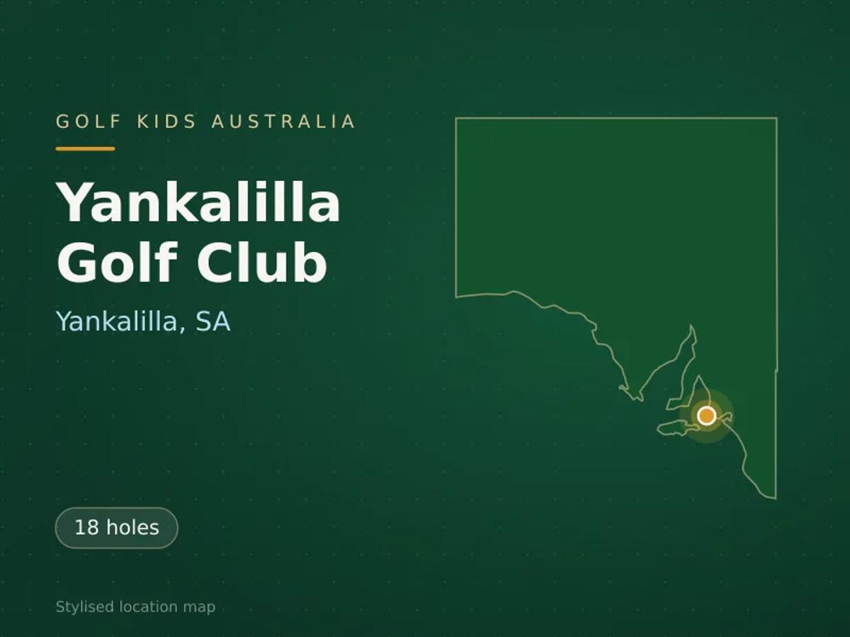 Stylised map showing the location of Yankalilla Golf Club in Yankalilla, SA - not a photograph of the course