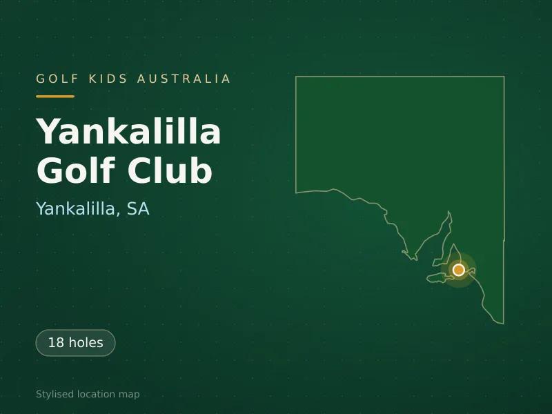 Stylised map showing the location of Yankalilla Golf Club in Yankalilla, SA - not a photograph of the course