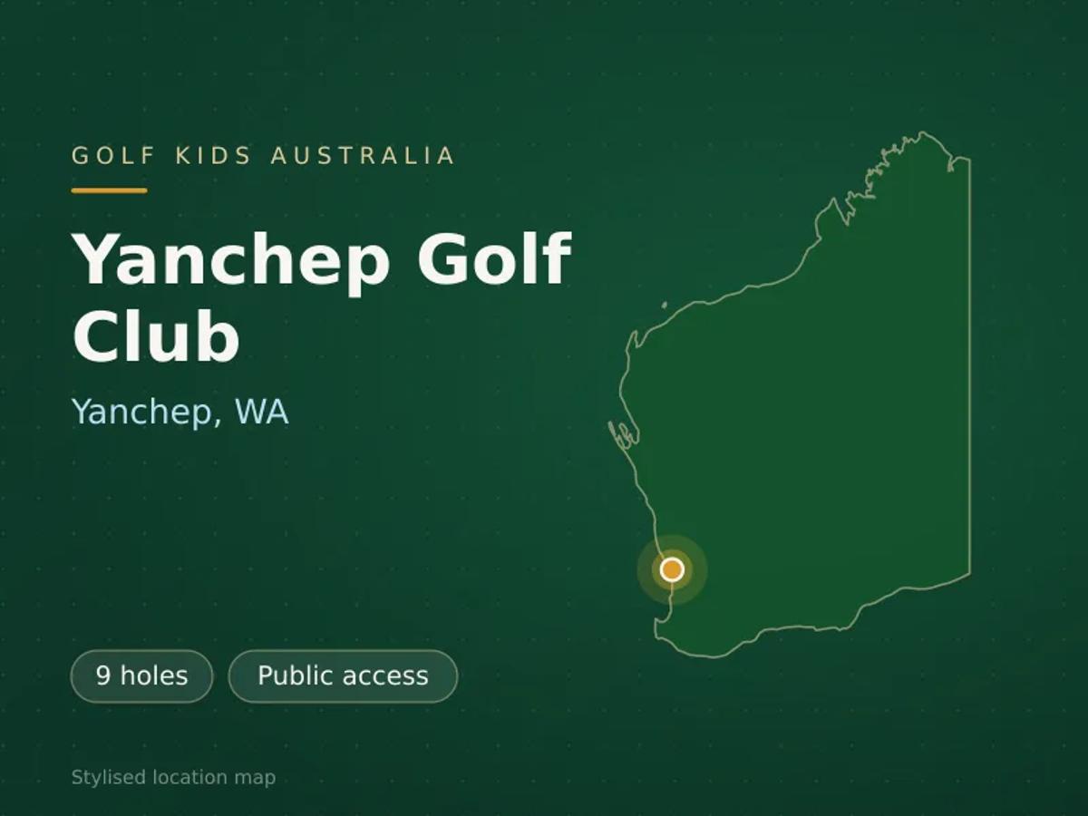 Stylised map showing the location of Yanchep Golf Club in Yanchep, WA - not a photograph of the course