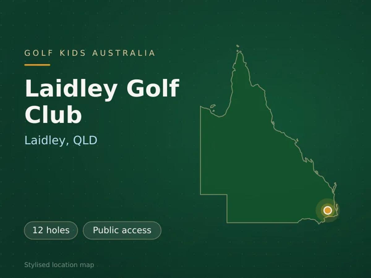 Stylised map showing the location of Laidley Golf Club in Laidley, QLD - not a photograph of the course