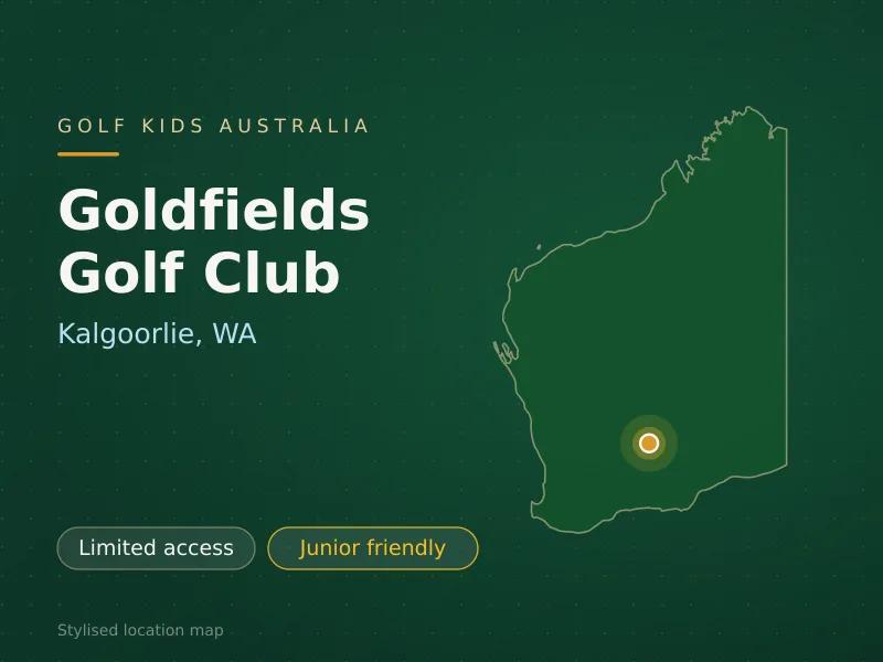 Stylised map showing the location of Goldfields Golf Club in Kalgoorlie, WA - not a photograph of the course