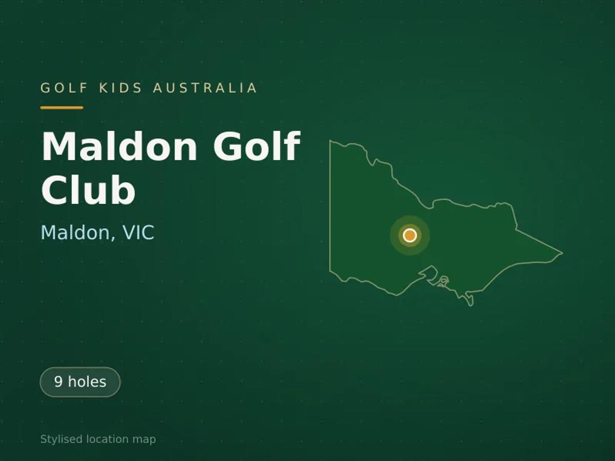 Stylised map showing the location of Maldon Golf Club in Maldon, VIC - not a photograph of the course