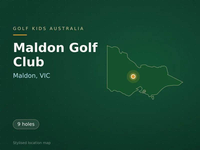 Stylised map showing the location of Maldon Golf Club in Maldon, VIC - not a photograph of the course