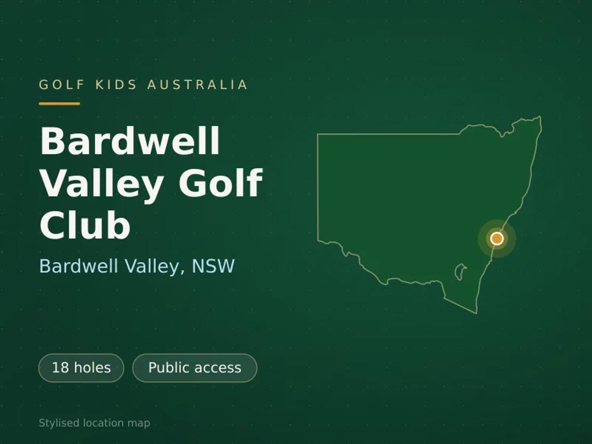 Stylised map showing the location of Bardwell Valley Golf Club in Bardwell Valley, NSW - not a photograph of the course