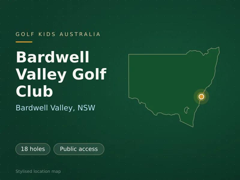 Stylised map showing the location of Bardwell Valley Golf Club in Bardwell Valley, NSW - not a photograph of the course