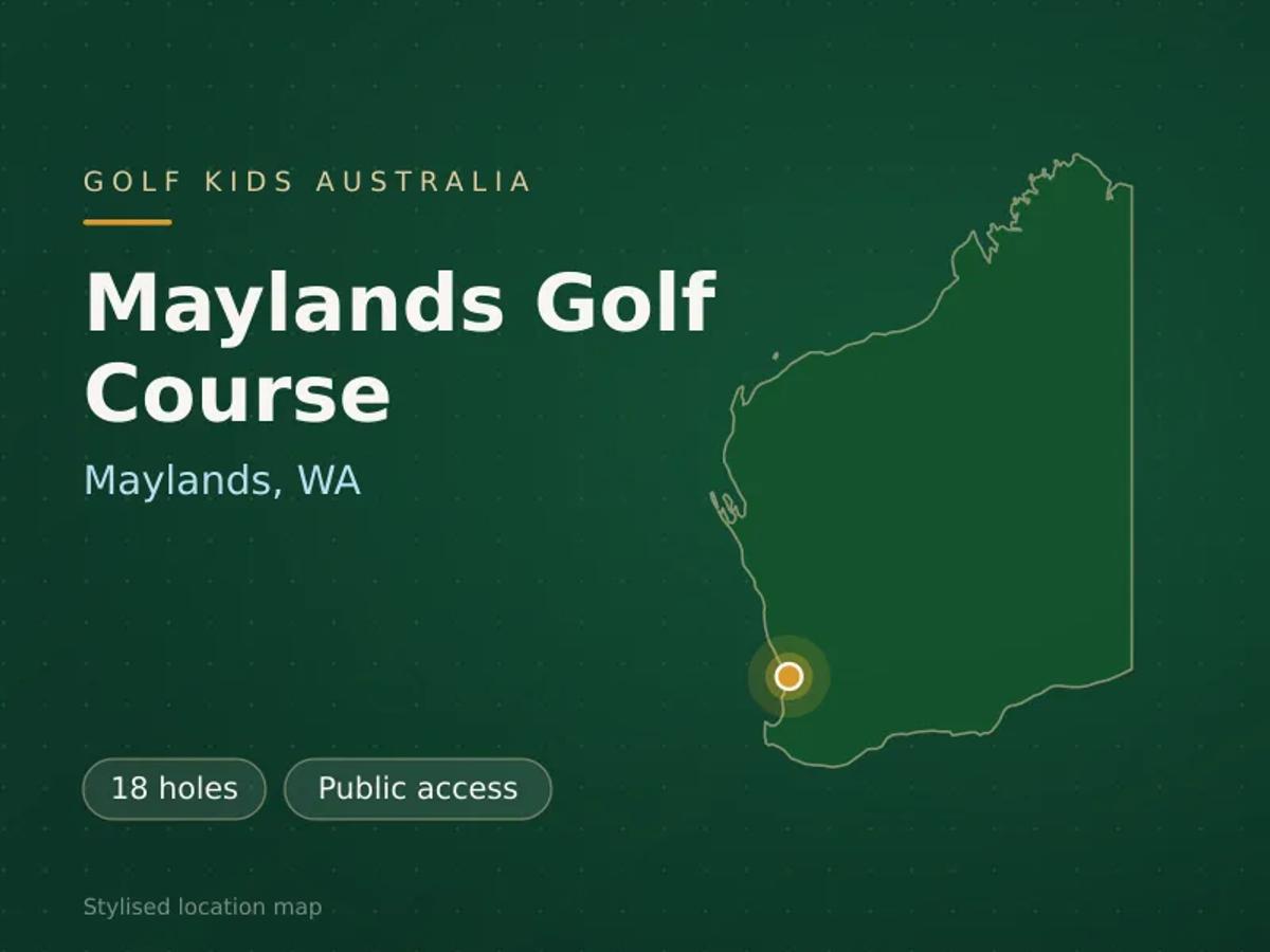 Stylised map showing the location of Maylands Golf Course in Maylands, WA - not a photograph of the course
