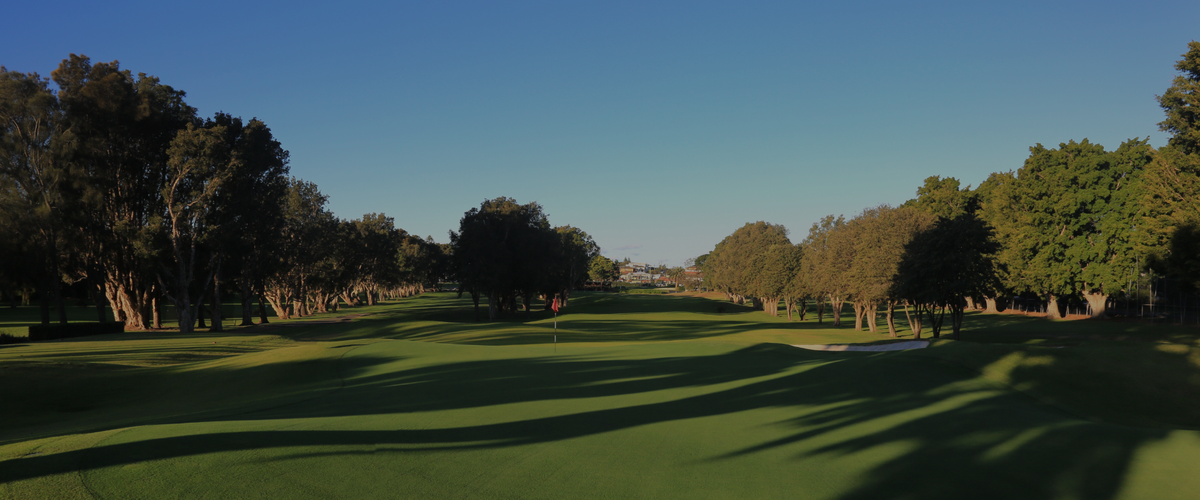 A tree-lined fairway and green at Cronulla Golf Club, Sydney