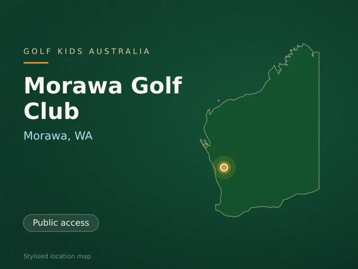 Stylised map showing the location of Morawa Golf Club in Morawa, WA - not a photograph of the course