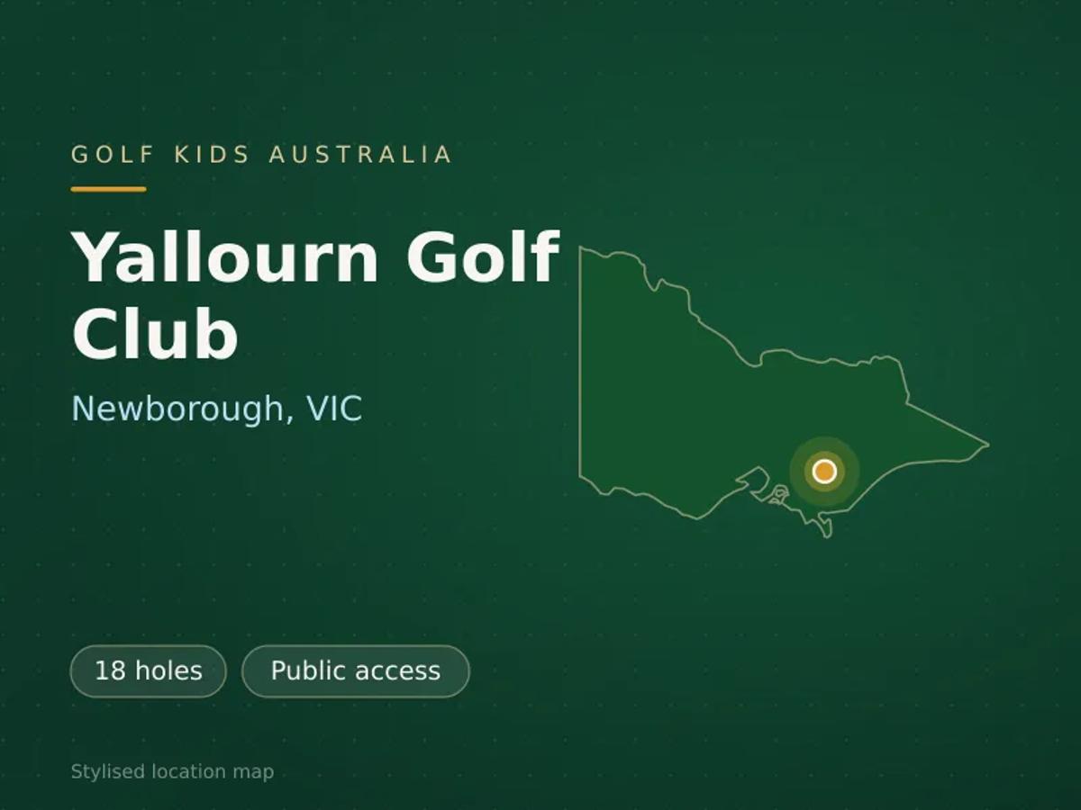 Stylised map showing the location of Yallourn Golf Club in Newborough, VIC - not a photograph of the course