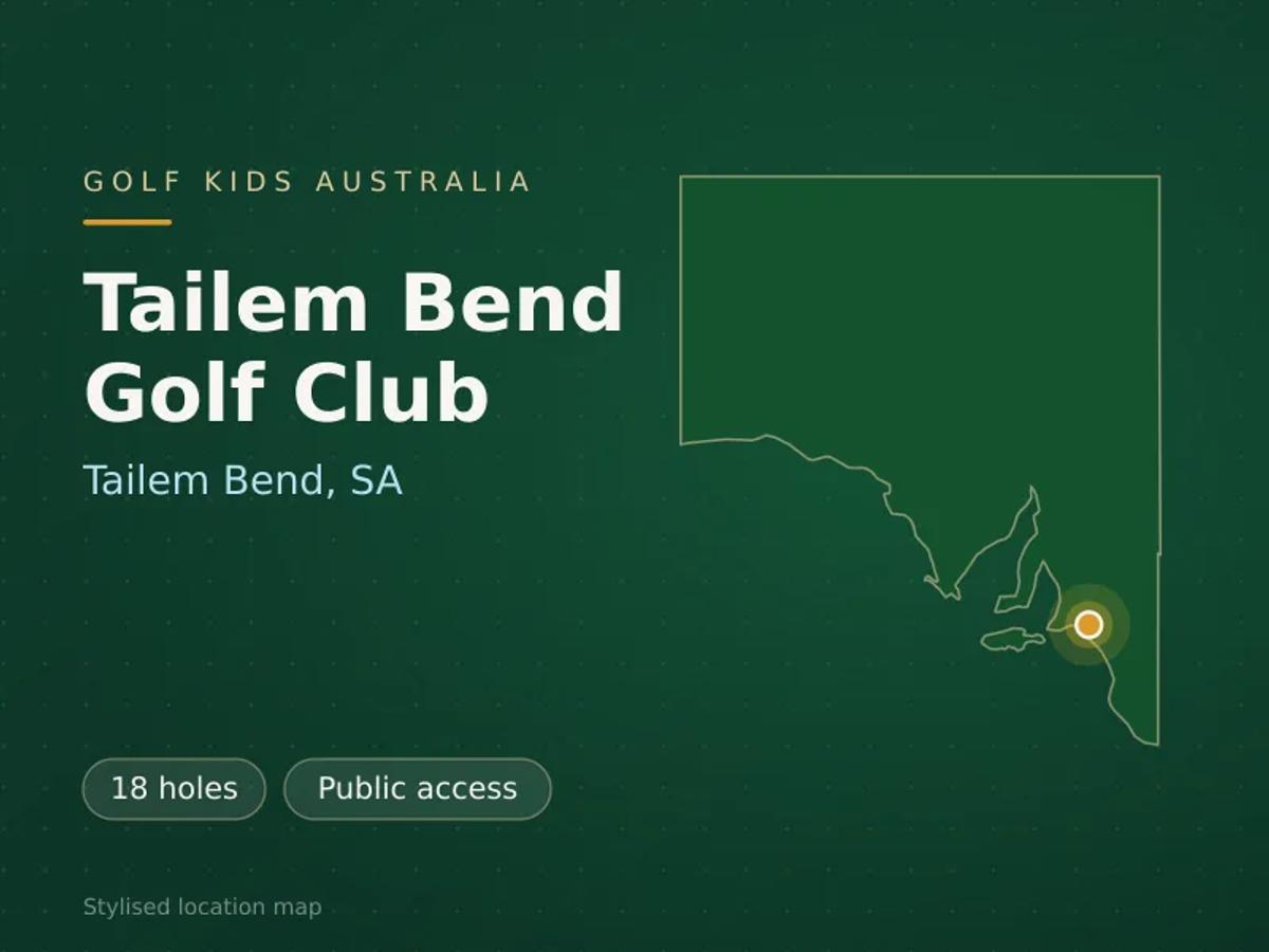 Stylised map showing the location of Tailem Bend Golf Club in Tailem Bend, SA - not a photograph of the course