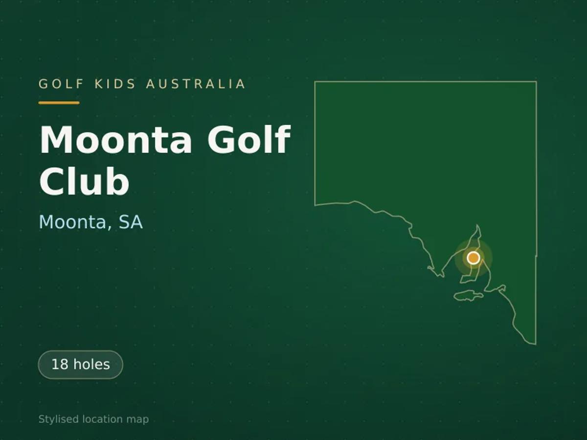 Stylised map showing the location of Moonta Golf Club in Moonta, SA - not a photograph of the course
