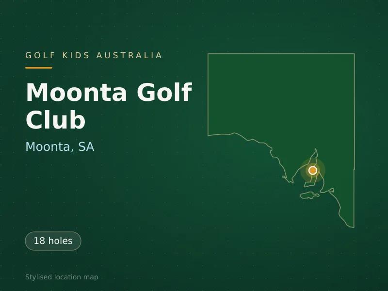 Stylised map showing the location of Moonta Golf Club in Moonta, SA - not a photograph of the course