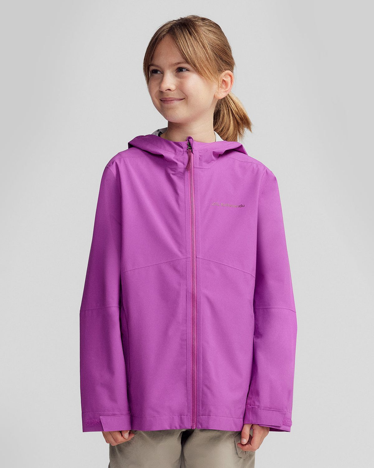 Kathmandu Kids' Trailhead Stretch 2.5L Rain Jacket - Vivid Purple