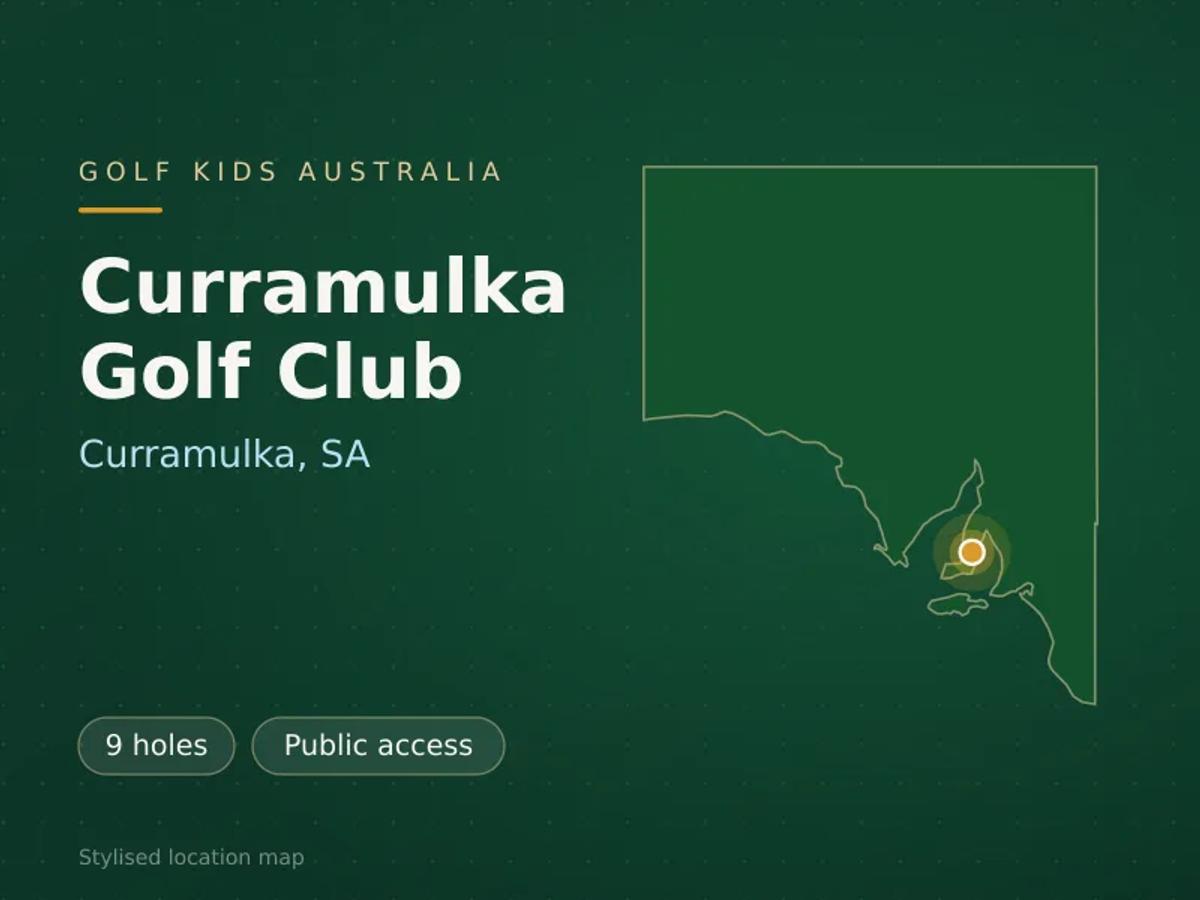 Stylised map showing the location of Curramulka Golf Club in Curramulka, SA - not a photograph of the course