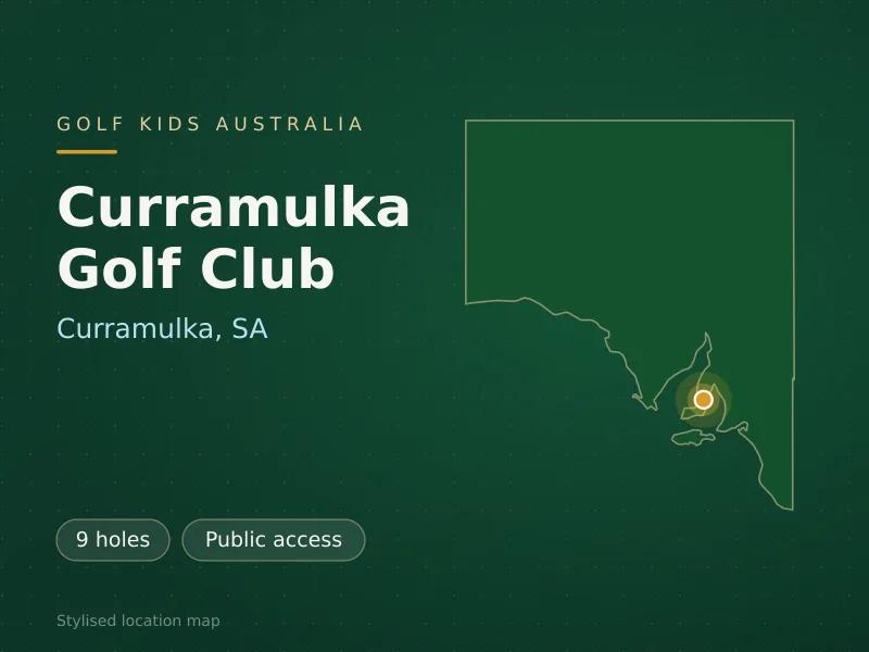 Stylised map showing the location of Curramulka Golf Club in Curramulka, SA - not a photograph of the course
