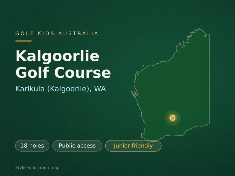 Stylised map showing the location of Kalgoorlie Golf Course in Karlkula (Kalgoorlie), WA - not a photograph of the course