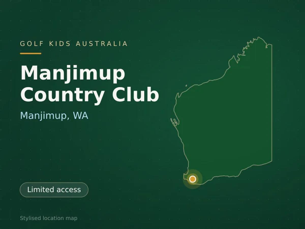 Stylised map showing the location of Manjimup Country Club in Manjimup, WA - not a photograph of the course