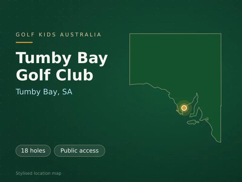 Stylised map showing the location of Tumby Bay Golf Club in Tumby Bay, SA - not a photograph of the course