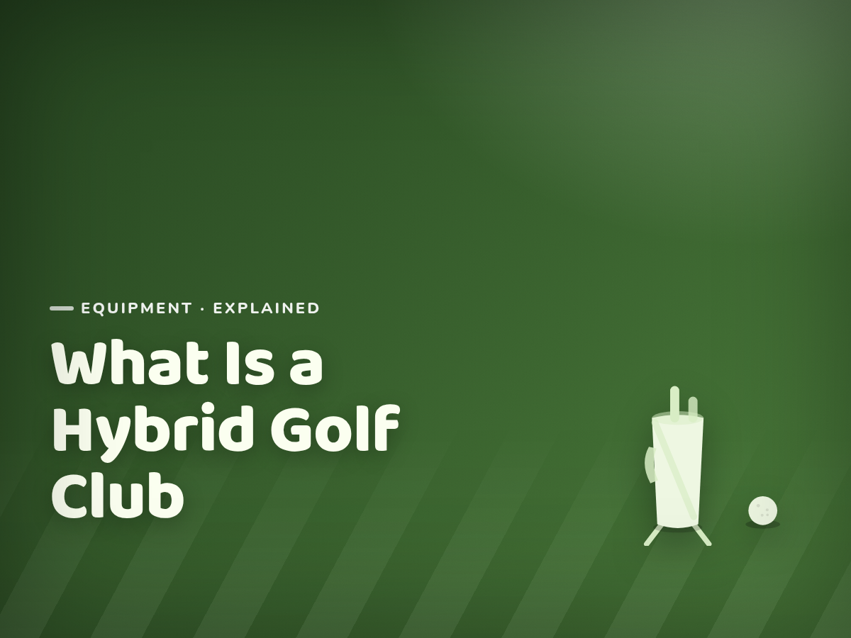 Branded cover illustration for the article "What Is a Hybrid Golf Club, and Does a Junior Need One?"