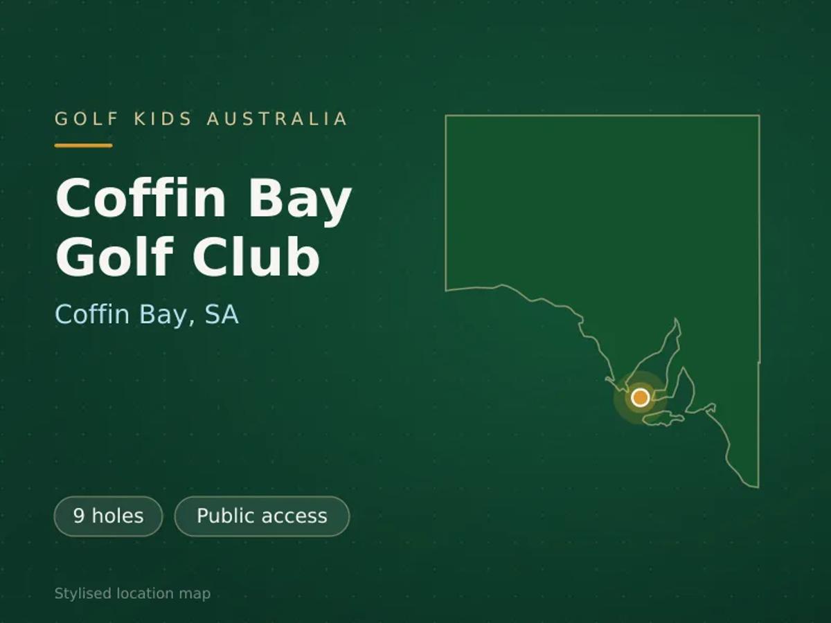 Stylised map showing the location of Coffin Bay Golf Club in Coffin Bay, SA - not a photograph of the course