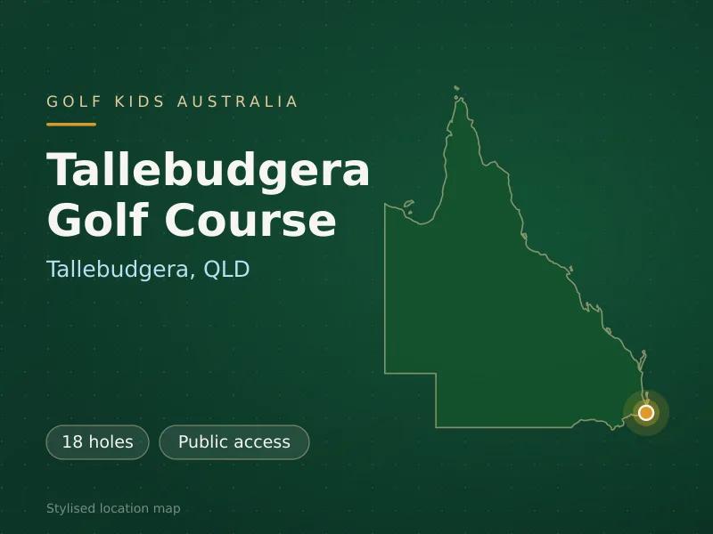 Stylised map showing the location of Tallebudgera Golf Course in Tallebudgera, QLD - not a photograph of the course
