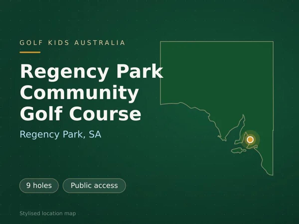 Stylised map showing the location of Regency Park Community Golf Course in Regency Park, SA - not a photograph of the course