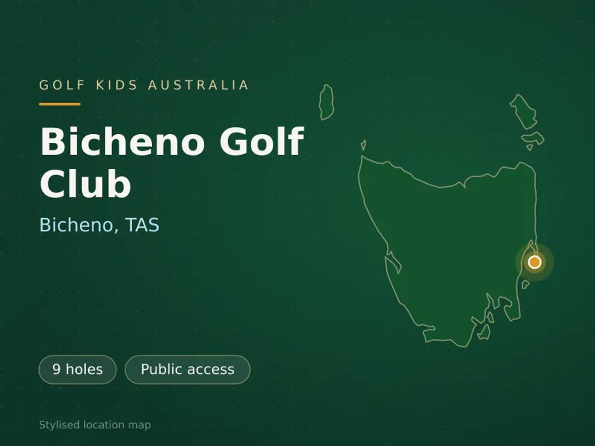 Stylised map showing the location of Bicheno Golf Club in Bicheno, TAS - not a photograph of the course