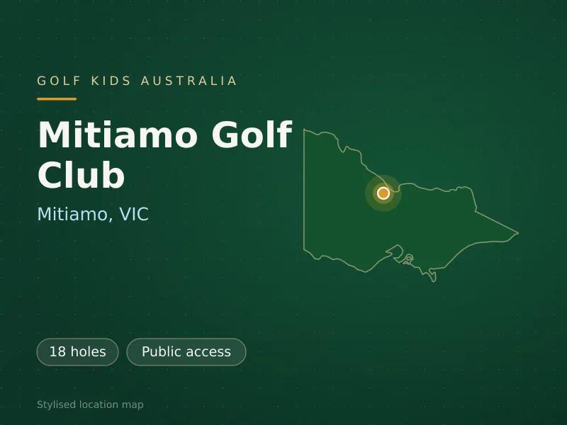 Stylised map showing the location of Mitiamo Golf Club in Mitiamo, VIC - not a photograph of the course