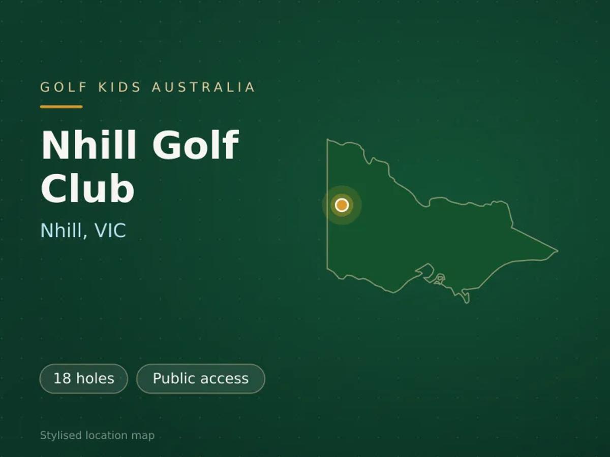 Stylised map showing the location of Nhill Golf Club in Nhill, VIC - not a photograph of the course