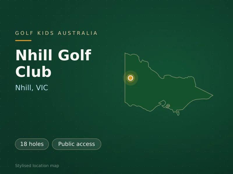 Stylised map showing the location of Nhill Golf Club in Nhill, VIC - not a photograph of the course