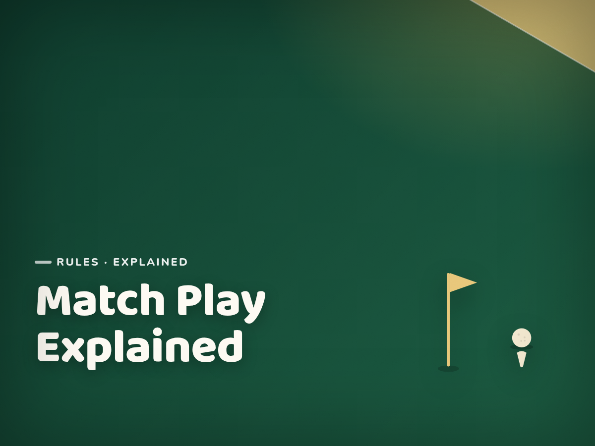 Branded cover illustration for the article "Match Play Explained: How Hole-by-Hole Golf Works"