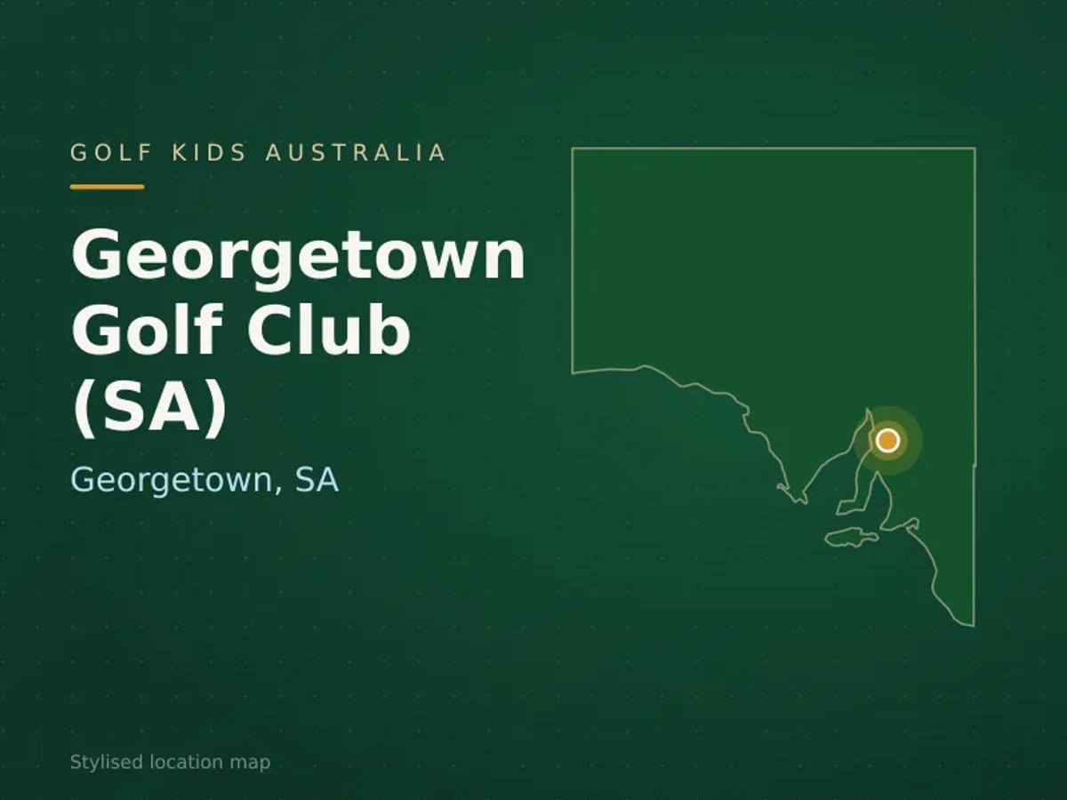 Stylised map showing the location of Georgetown Golf Club (SA) in Georgetown, SA - not a photograph of the course