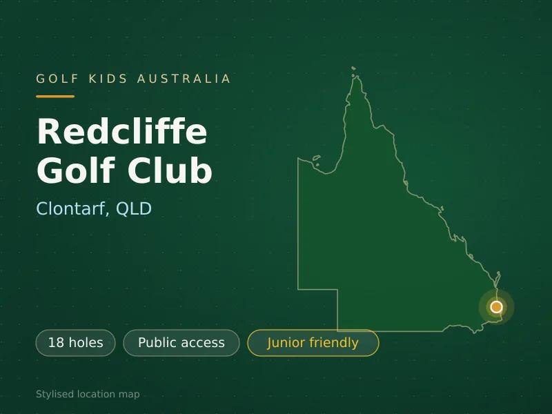 Stylised map showing the location of Redcliffe Golf Club in Clontarf, QLD - not a photograph of the course