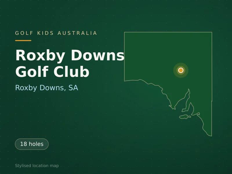 Stylised map showing the location of Roxby Downs Golf Club in Roxby Downs, SA - not a photograph of the course