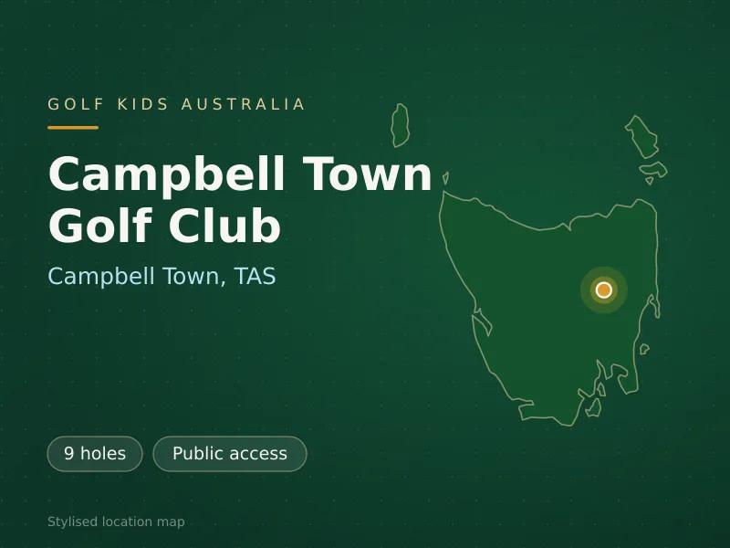 Stylised map showing the location of Campbell Town Golf Club in Campbell Town, TAS - not a photograph of the course