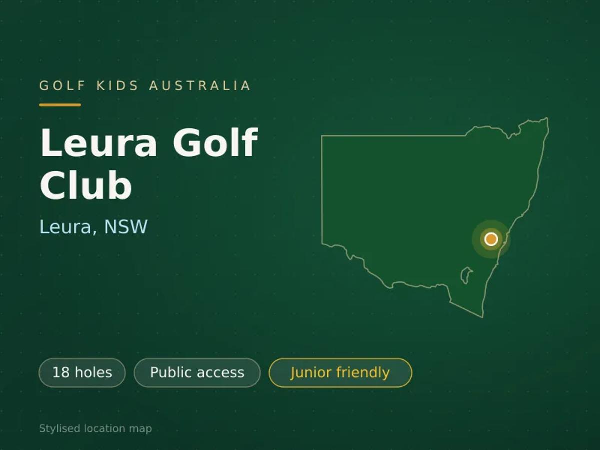 Stylised map showing the location of Leura Golf Club in Leura, NSW - not a photograph of the course