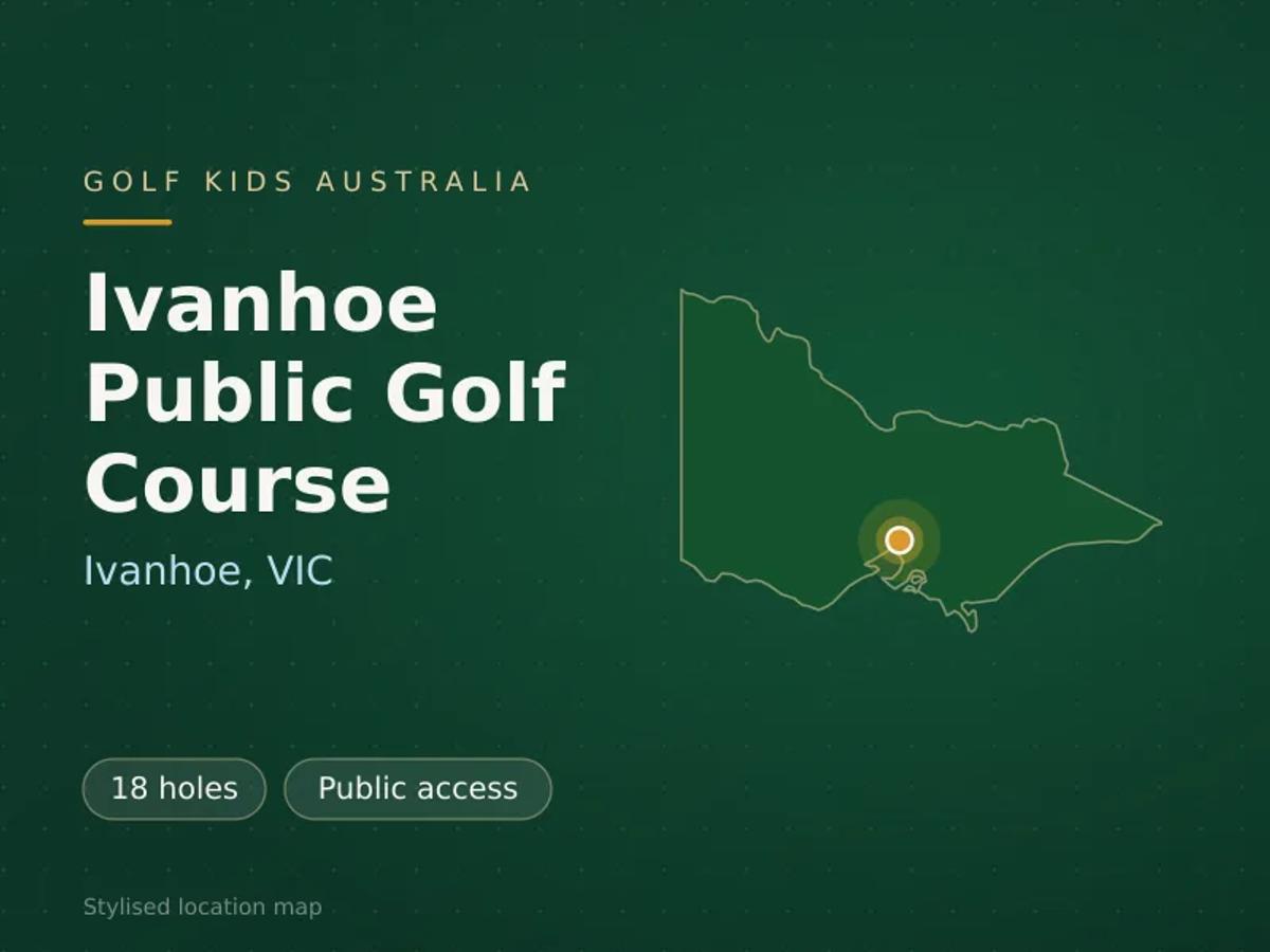 Stylised map showing the location of Ivanhoe Public Golf Course in Ivanhoe, VIC - not a photograph of the course
