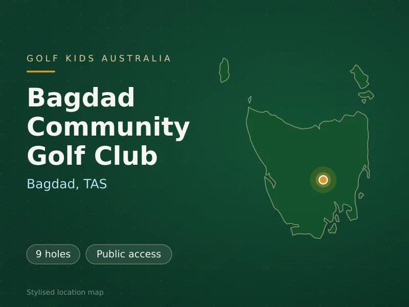 Stylised map showing the location of Bagdad Community Golf Club in Bagdad, TAS - not a photograph of the course