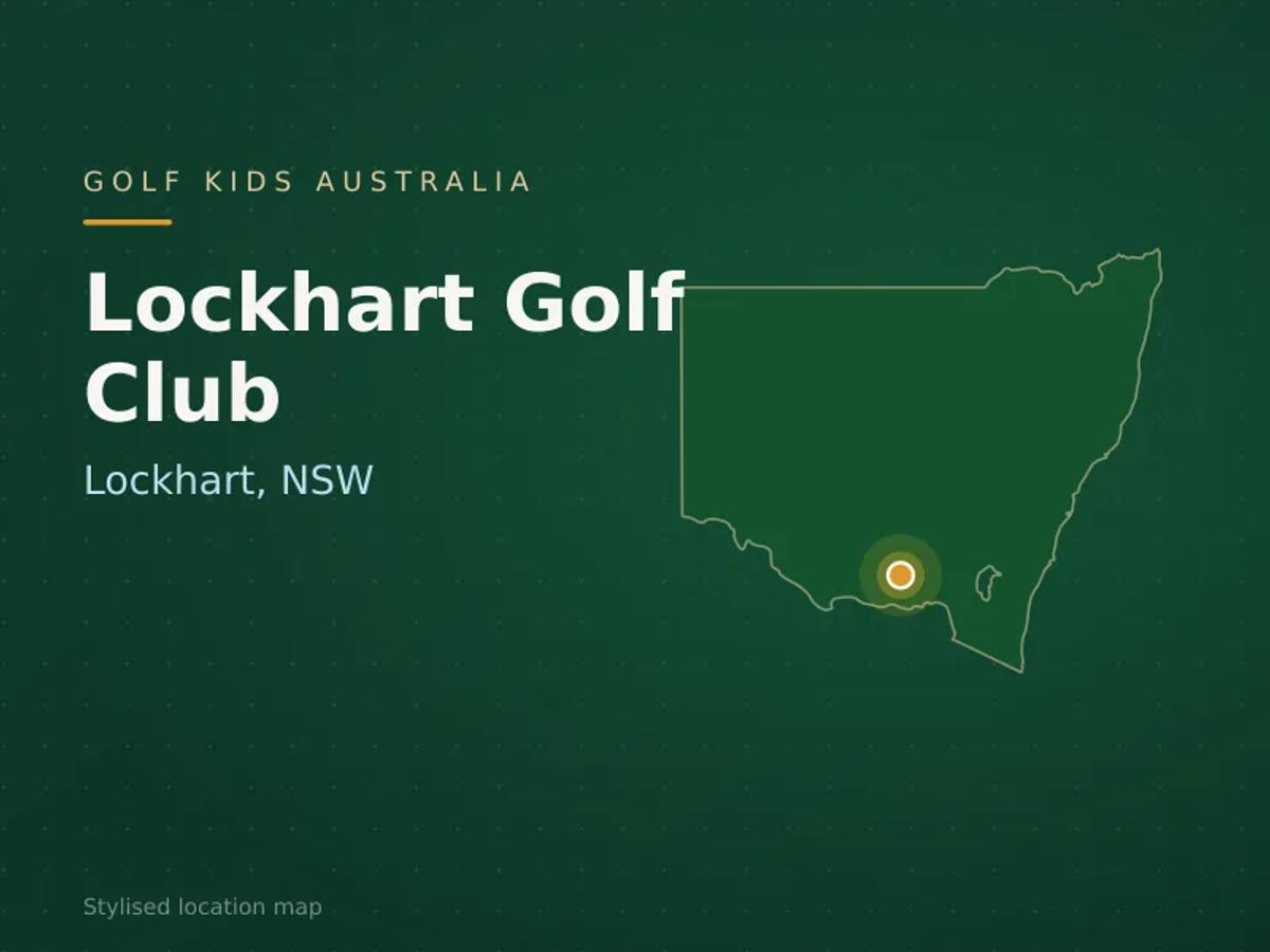 Stylised map showing the location of Lockhart Golf Club in Lockhart, NSW - not a photograph of the course