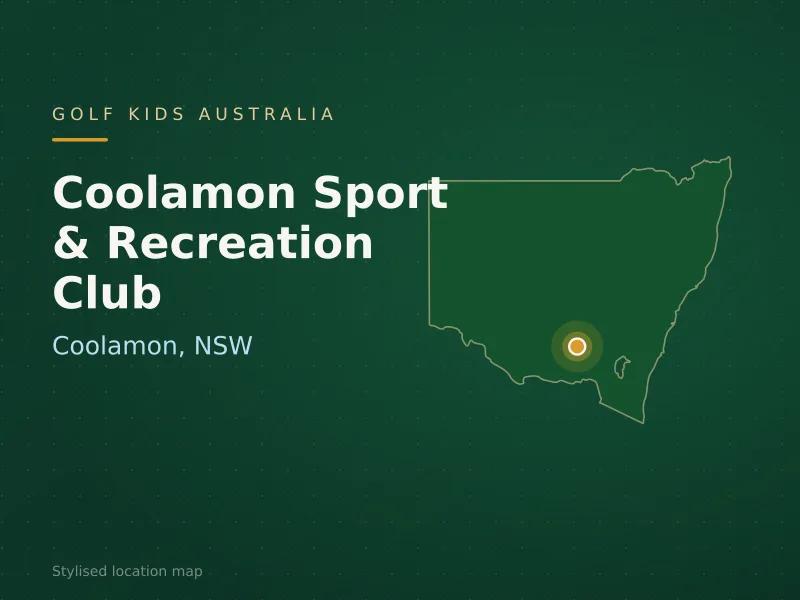 Stylised map showing the location of Coolamon Sport & Recreation Club in Coolamon, NSW - not a photograph of the course