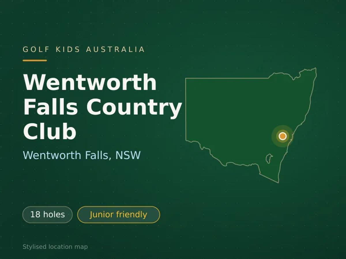 Stylised map showing the location of Wentworth Falls Country Club in Wentworth Falls, NSW - not a photograph of the course