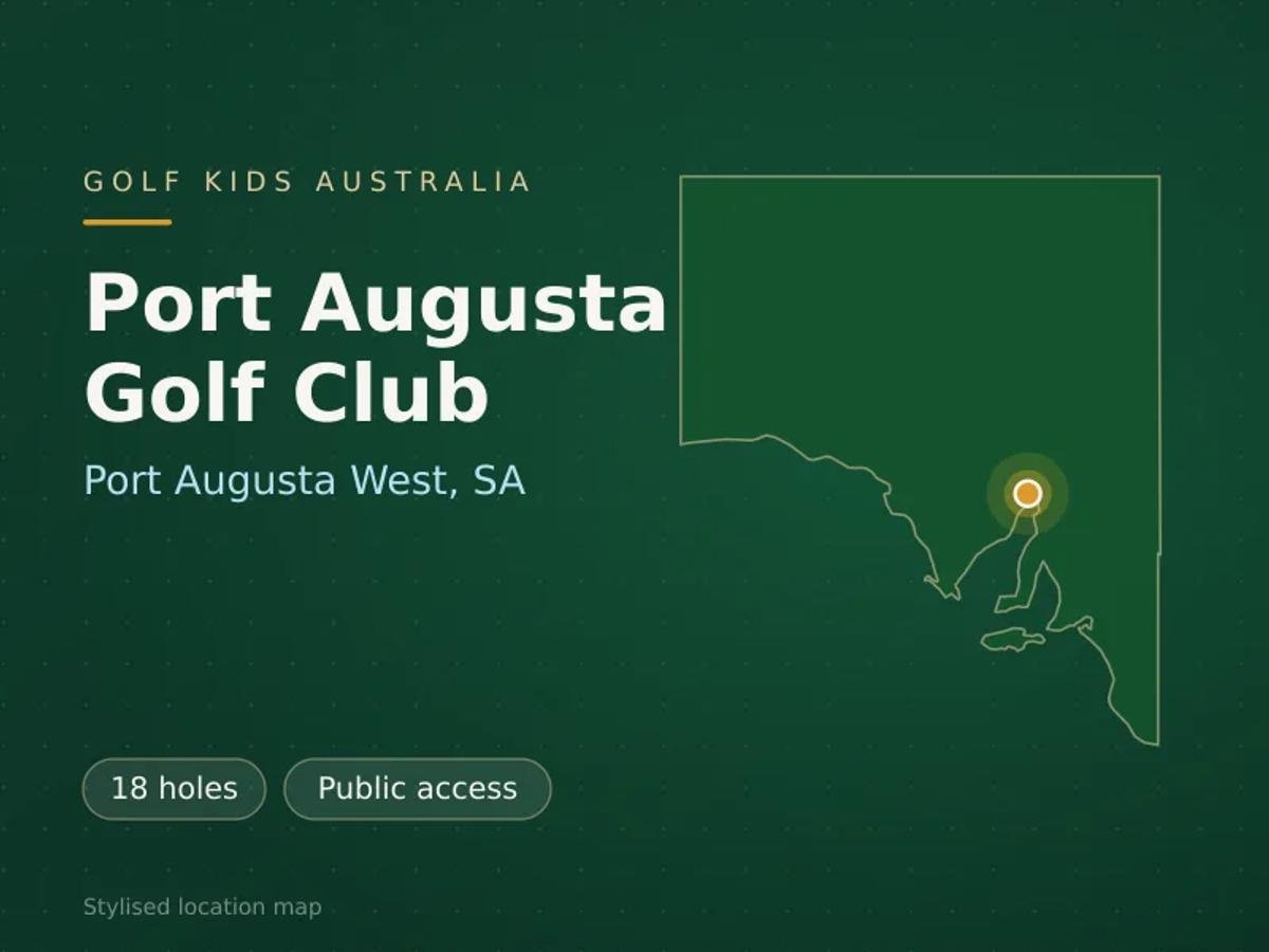 Stylised map showing the location of Port Augusta Golf Club in Port Augusta West, SA - not a photograph of the course