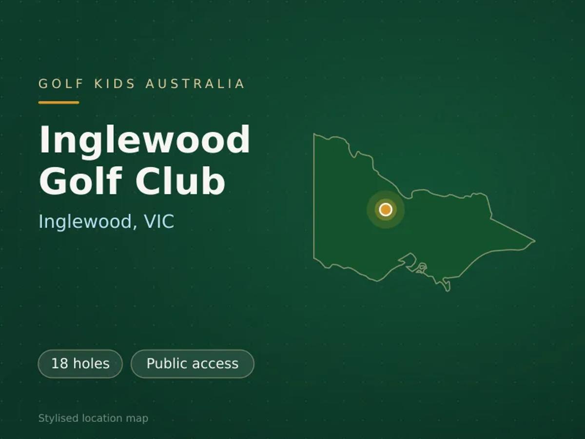 Stylised map showing the location of Inglewood Golf Club in Inglewood, VIC - not a photograph of the course