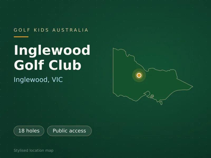 Stylised map showing the location of Inglewood Golf Club in Inglewood, VIC - not a photograph of the course