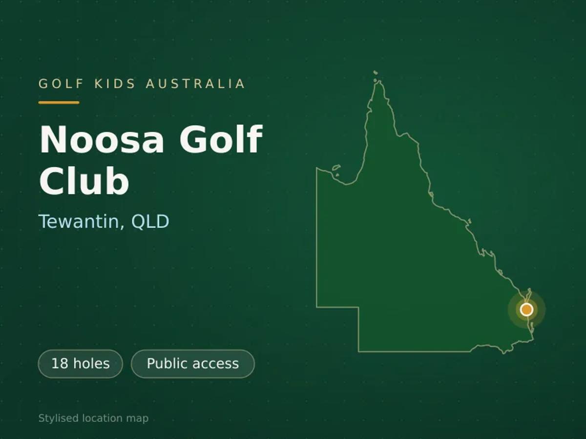 Stylised map showing the location of Noosa Golf Club in Tewantin, QLD - not a photograph of the course