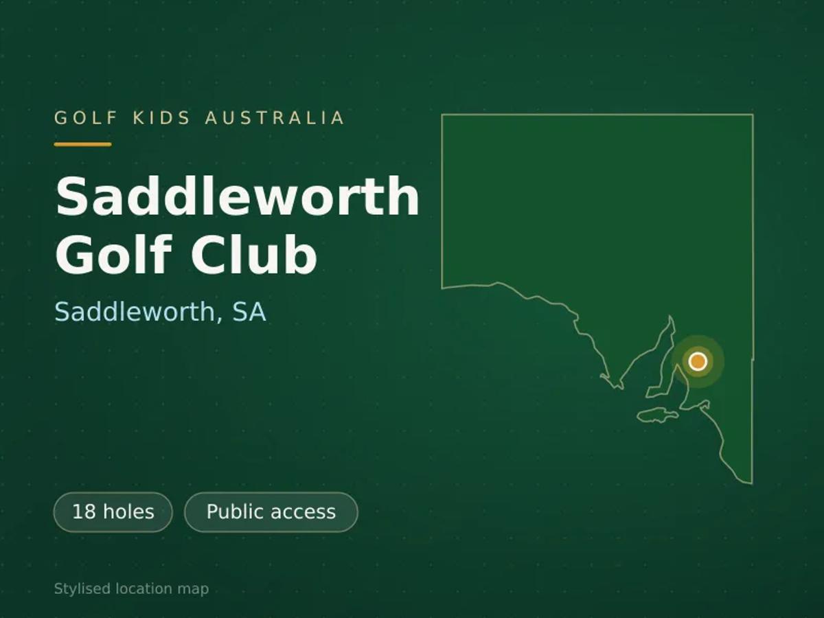 Stylised map showing the location of Saddleworth Golf Club in Saddleworth, SA - not a photograph of the course