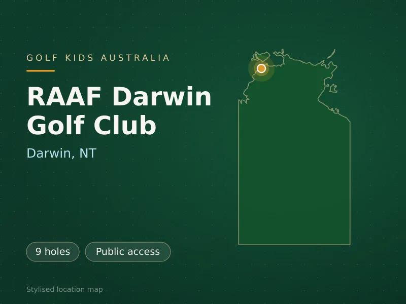 Stylised map showing the location of RAAF Darwin Golf Club in Darwin, NT - not a photograph of the course