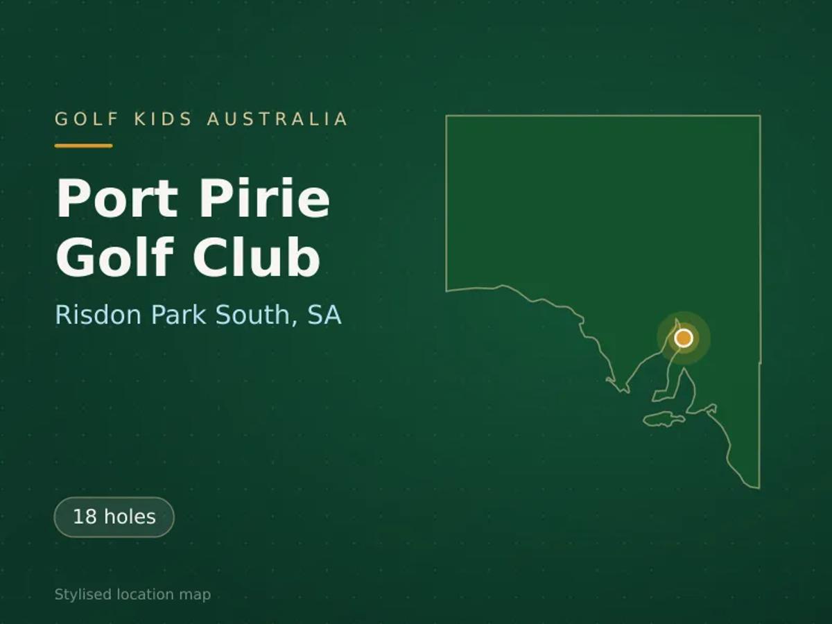 Stylised map showing the location of Port Pirie Golf Club in Risdon Park South, SA - not a photograph of the course